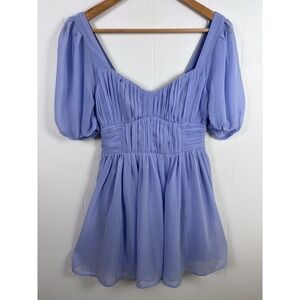 Abercrombie &‎ Fitch Women's Size XS Lavender Emerson Puff Sleeve Mini Dress